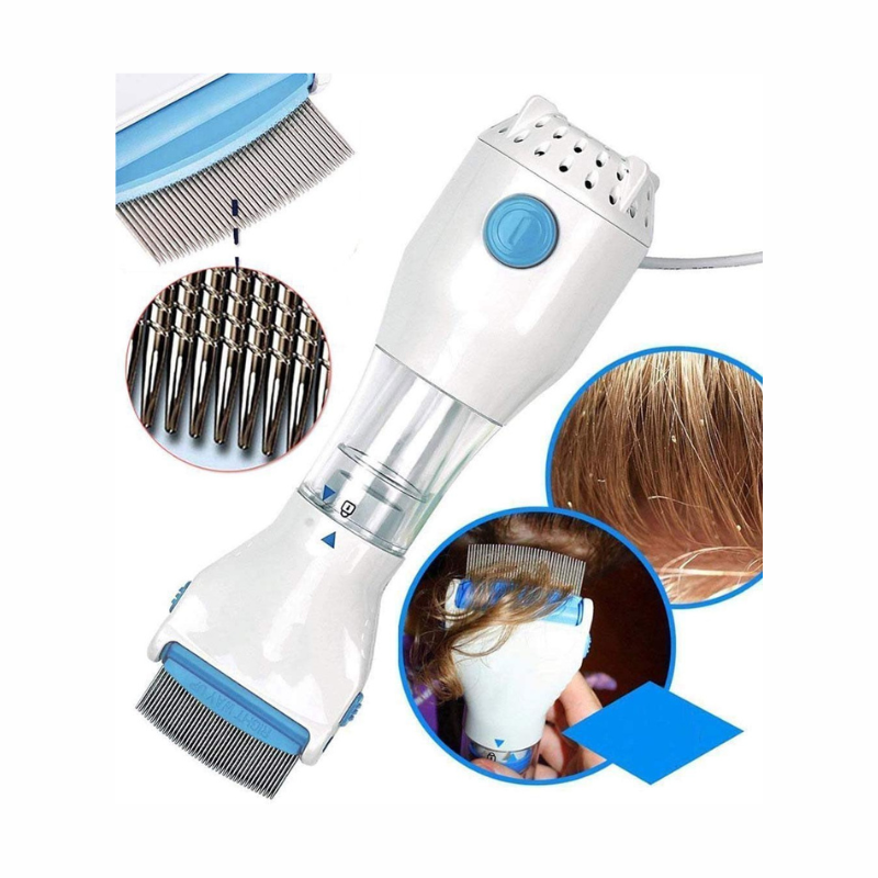 Electrical Chemical Free Head Lice Removal Comb Head Nits Capture Comb (White Color) Electrical Head Lice Comb Eggs Remover Hair Vacuums Machine for lice removed